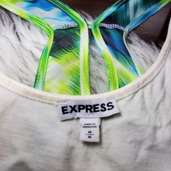 Express Vibrant Pixelated Watercolor Tank - Picture 4 of 6